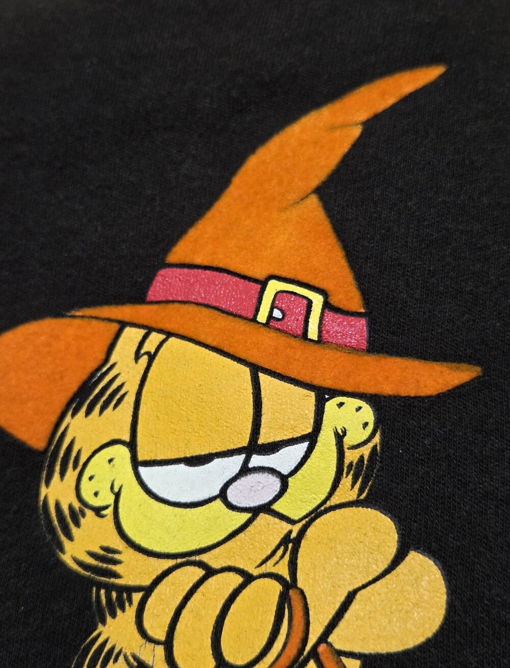 Vintage Garfield & Odie Halloween Long Sleeve Black Cropped Top Size Womens L - Picture 8 of 8